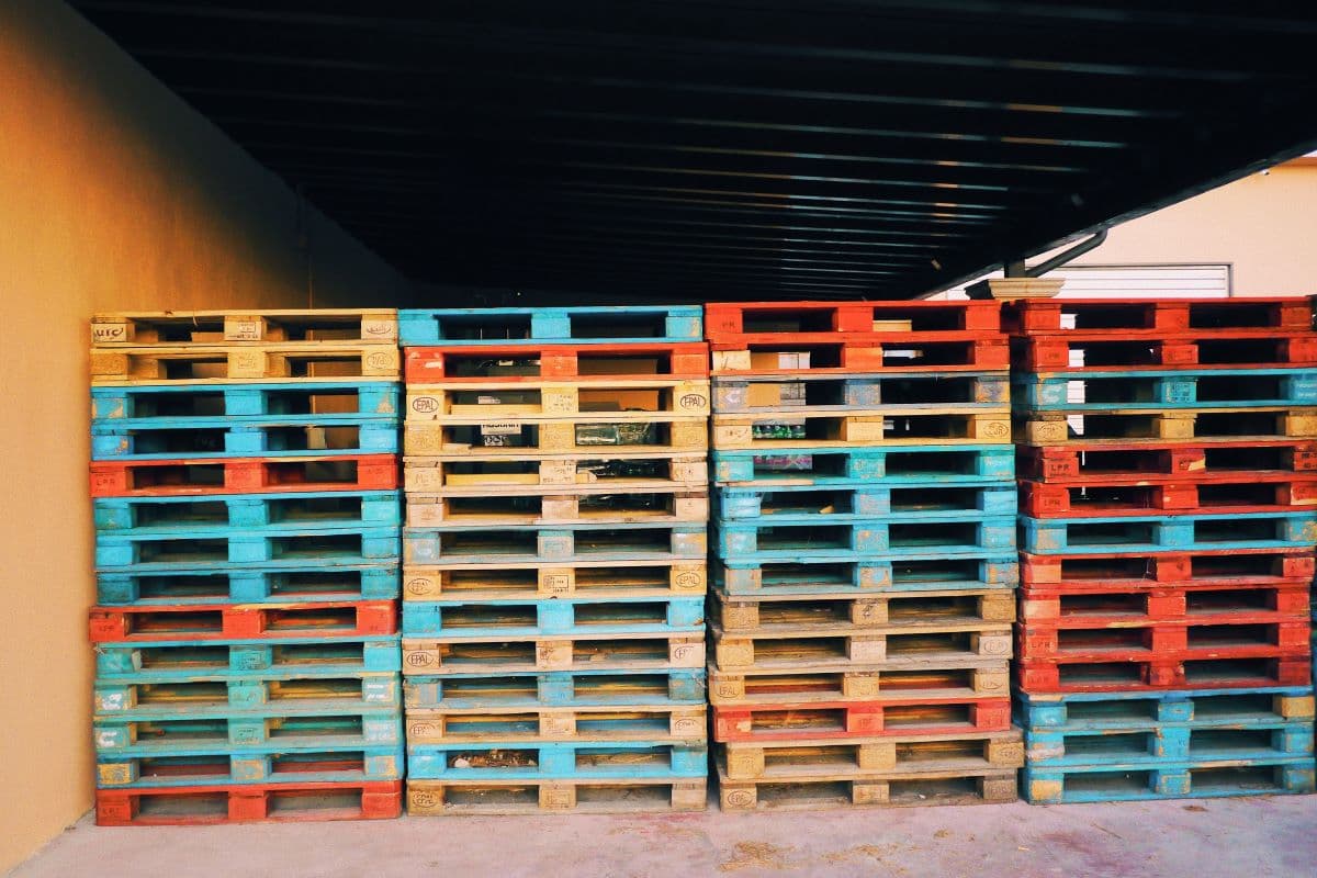Stacked wooden pallets - Extra Pallets LTD supply and collection